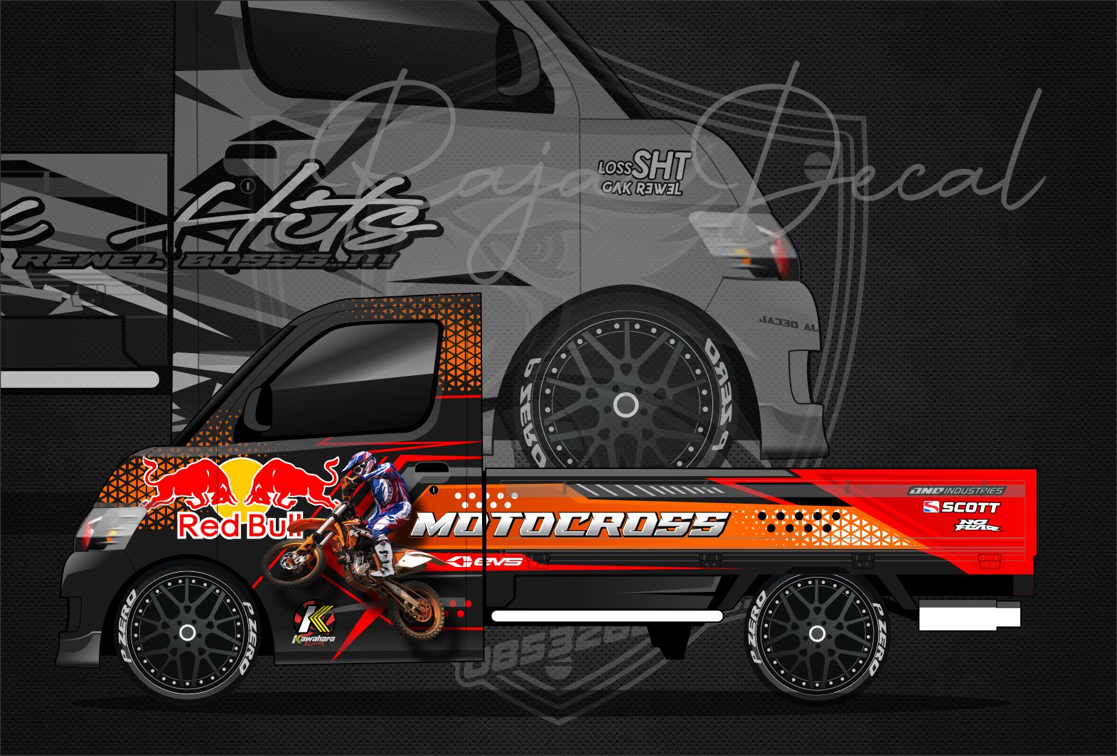 Sticker Decal Fullbody Granmax Pick Up Disain Custom Minimalis