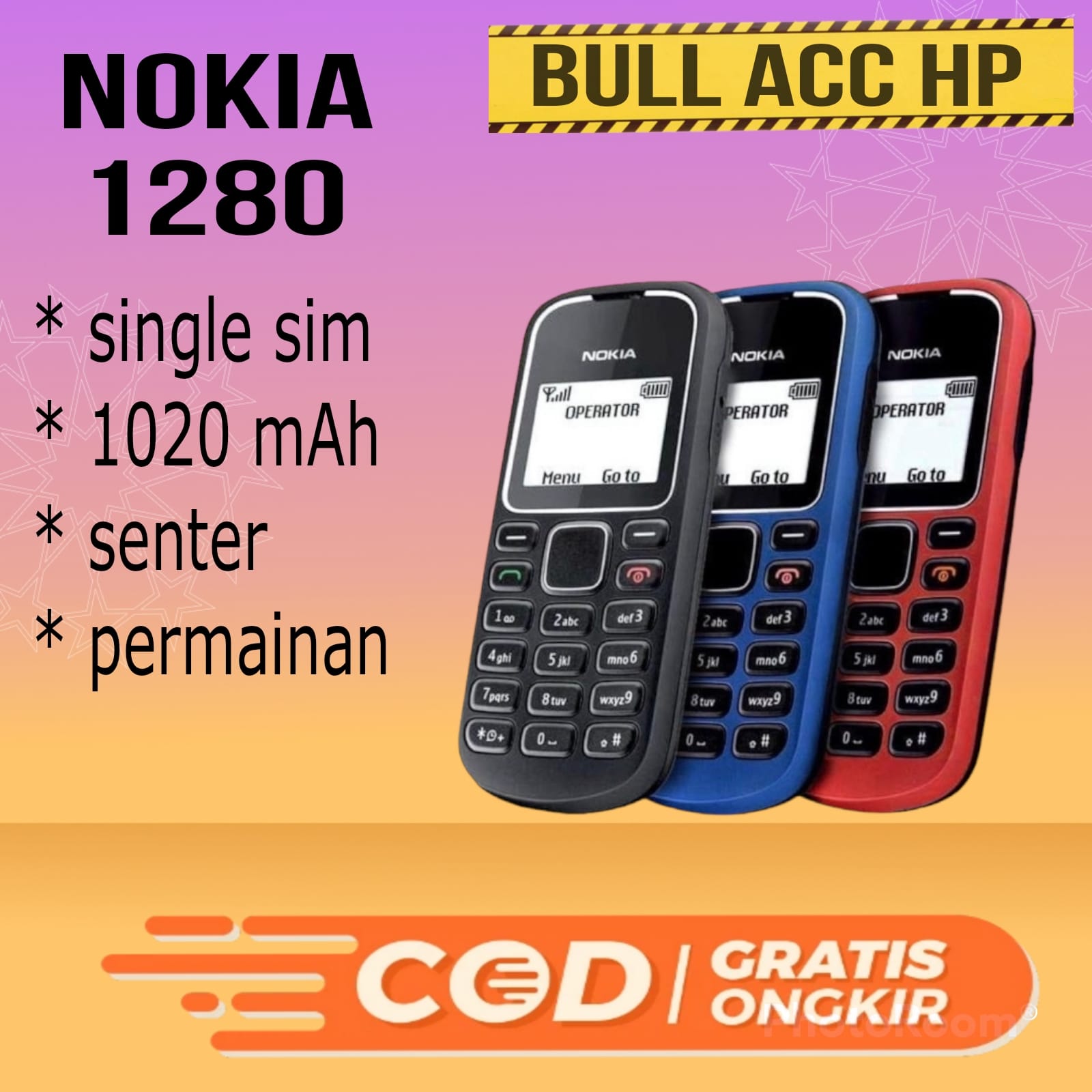 Handphone Nokia 1280 Jadul Variasi Warna Abu Abu Lazada Indonesia