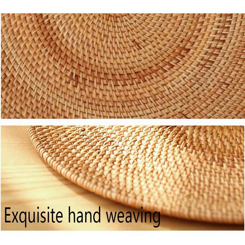 Rattan Woven Placemats Oval Round Table Mats Non Slip Heat Resistant