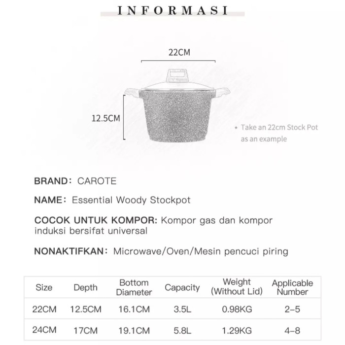 Jual Carote Stock Pot Panci With Lid 24 Cm