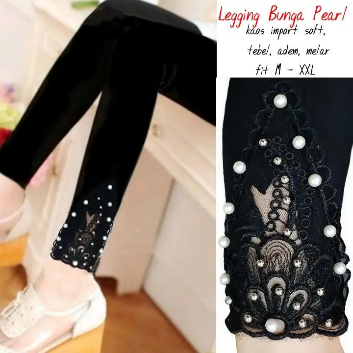 Legging Bunga Mutiara Legging Import Legging Fashion Legging Sport Legging Wanita Murah Lazada Indonesia