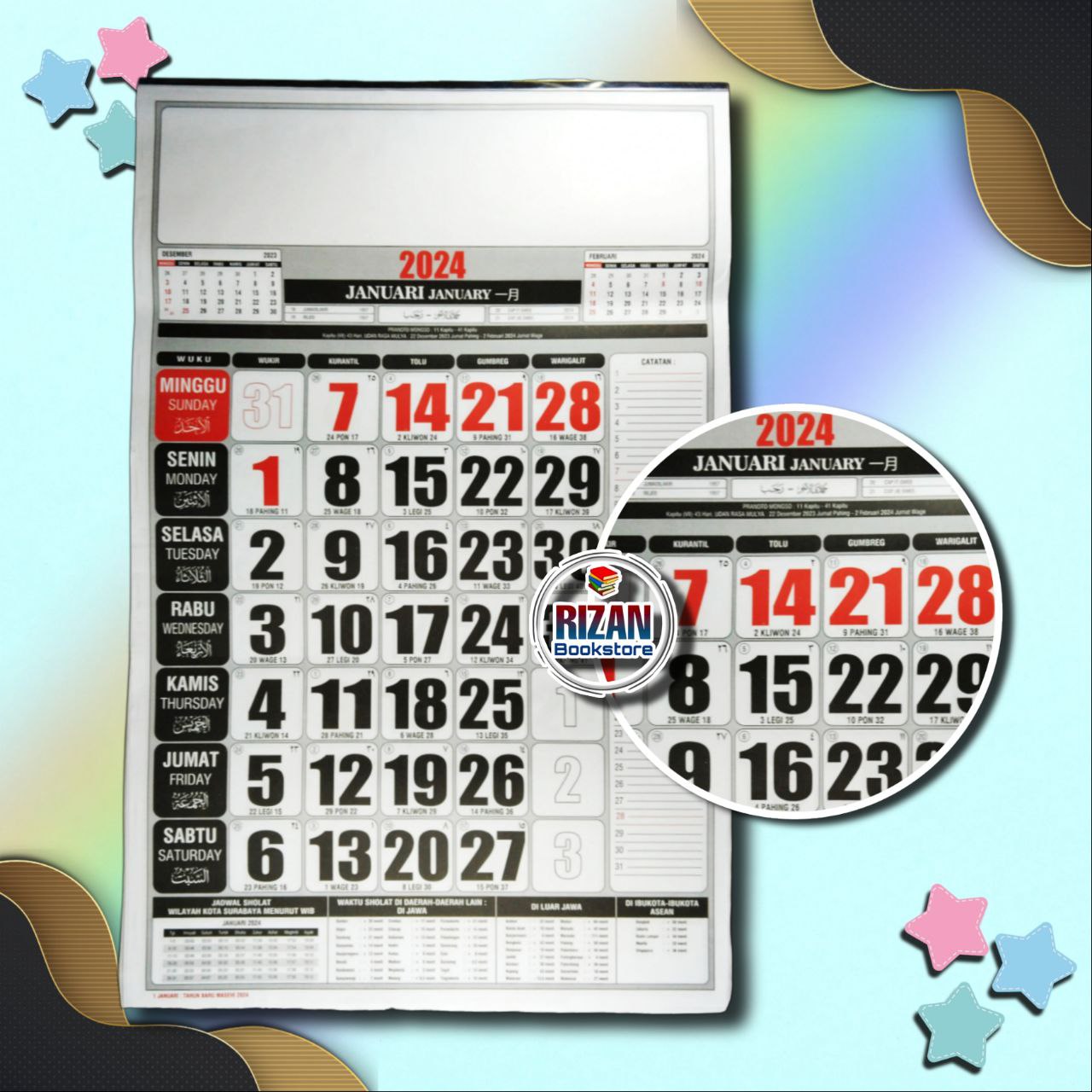 Kalender 2024 Ukuran Tanggung | Lazada Indonesia