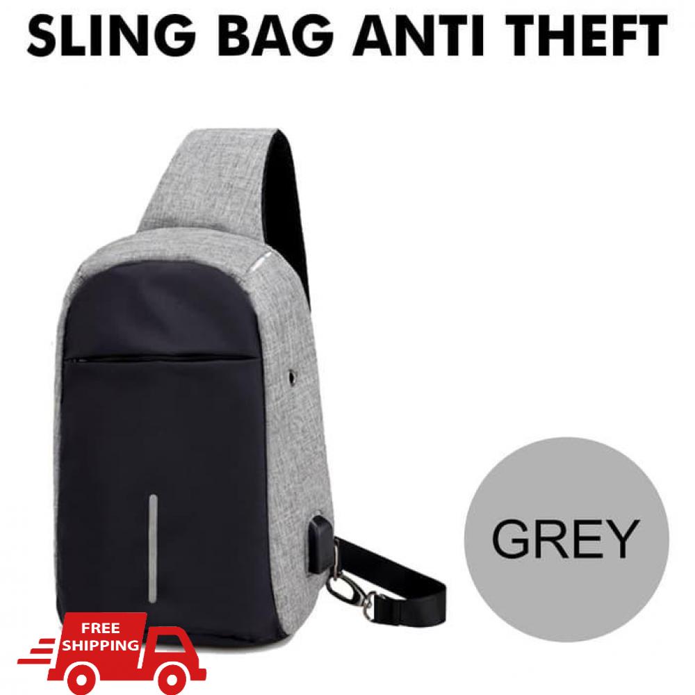 INDO WORLD TRADE - Tas slempang selempang anti maling with Usb Charge tas pria cross body sling bag tas pria