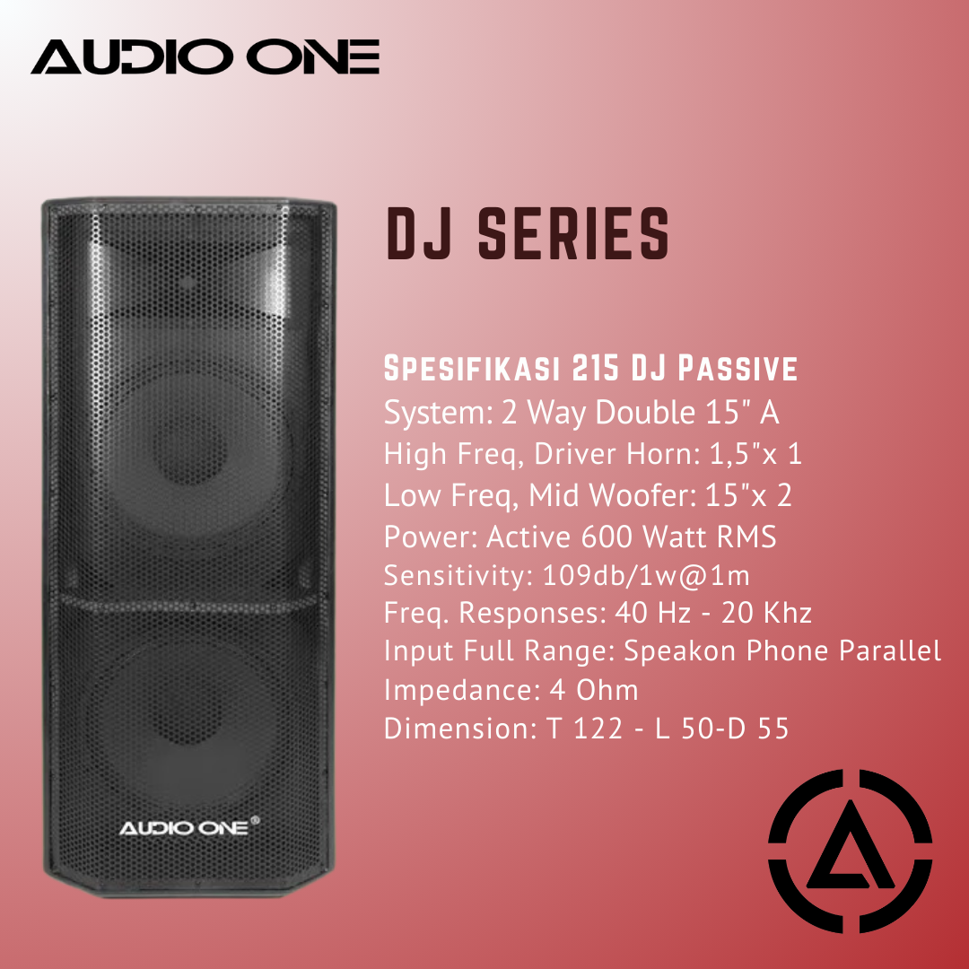 Digital Sound System Speaker Double Fullrange Audio One DJ Series Pasif