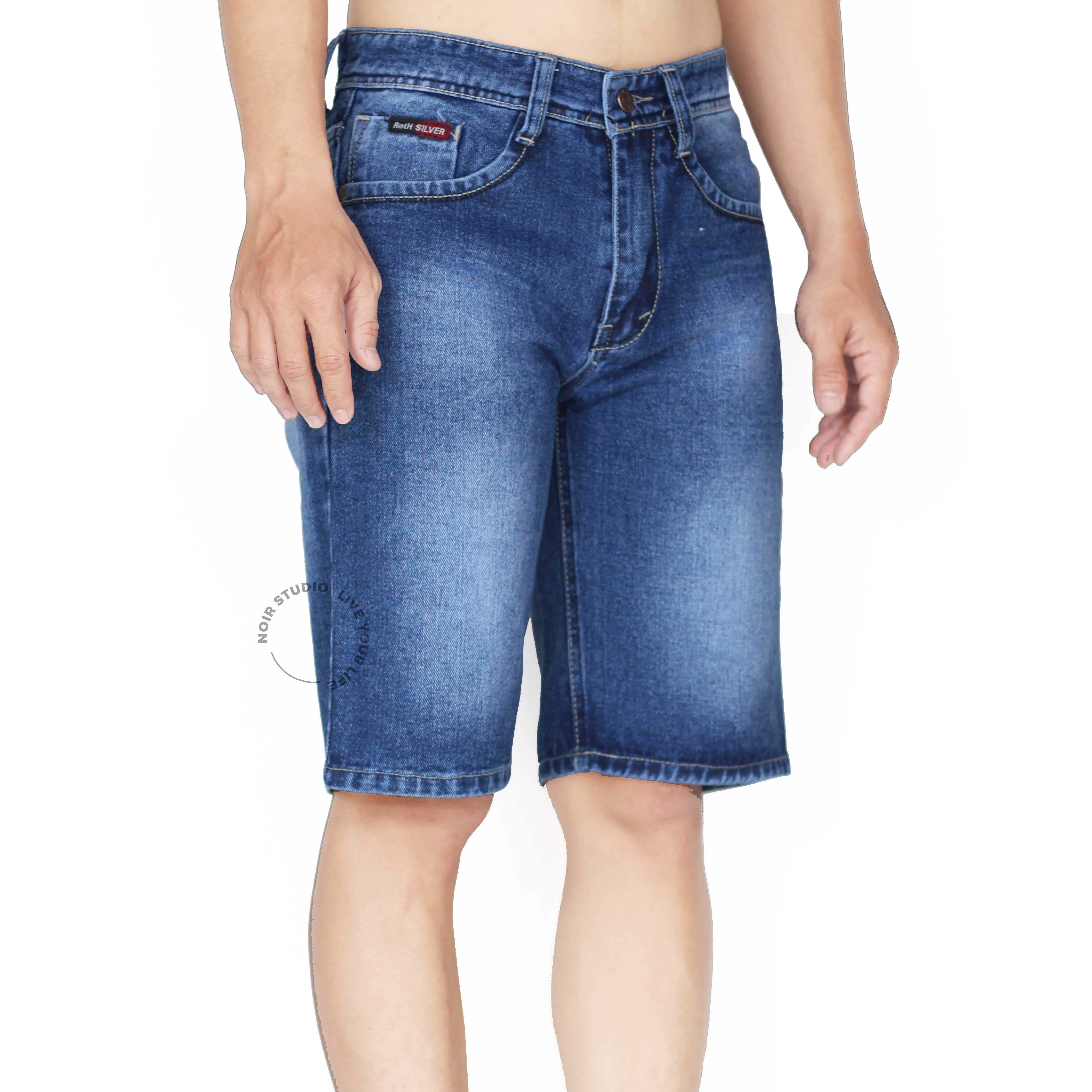 Celana Pendek Pria Jeans Denim Spray 
