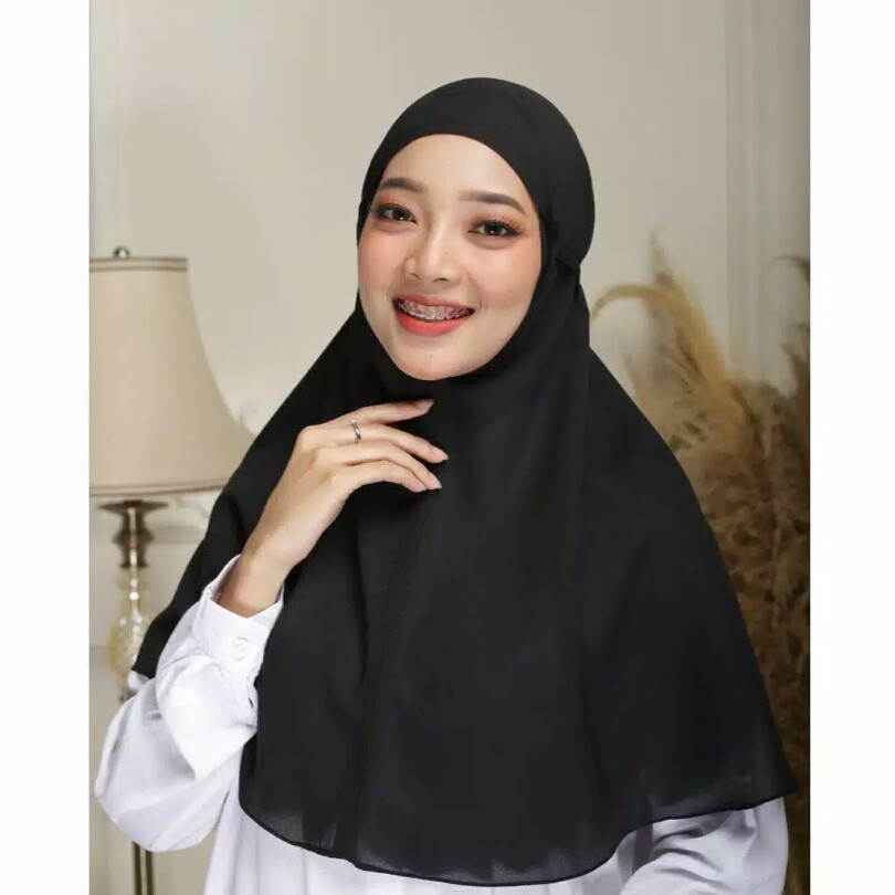 [ Hijabasket ] jilbab bergo tali instan diamond premium jumbo 75cm x 100cm - hijab instan | Kualitas Premium