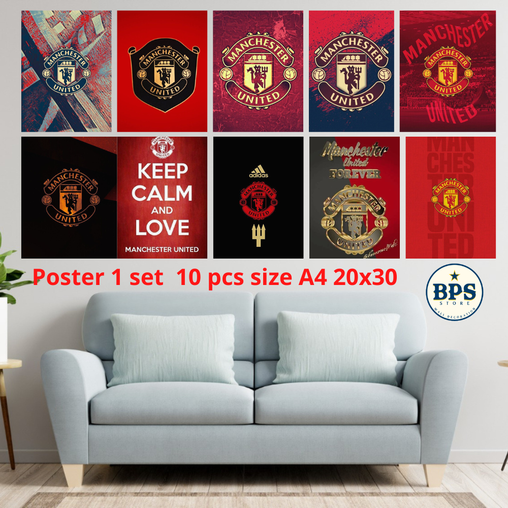 POSTER DINDING 1 SET MANCHESTER UNITED - POSTER MANCHESTER UNITED ...