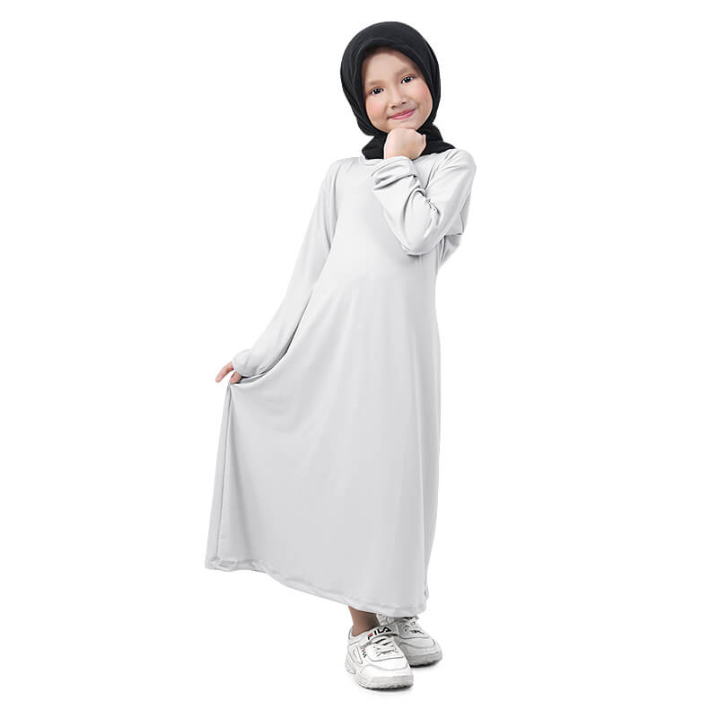 Bajuyuli Baju Muslim Gamis Anak Perempuan Murah Polos Basic Jersey Cantik Putih Lazada Indonesia