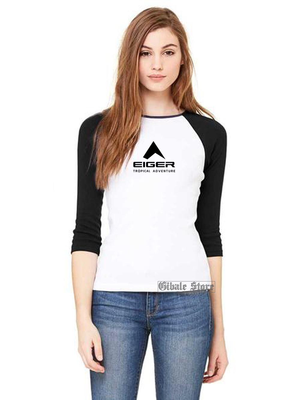 Gibale Store - Kaos Polos Wanita / Kaos Raglan Elgeir / Kaos Olahraga - Outdoor Style / Kaos Warna Hitam - Biru Dongker - Marun - Putih