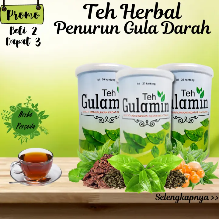 Obat Diabetes Teh Gulamin 20 Kantong Teh Herbal Penurun Gula Darah Tinggi Suplemen Kencing Manis Alami Lazada Indonesia