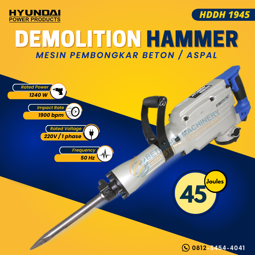 Jack Hammer Drill Demolition Hammer Mesin Bor Bobok Beton HDDH 1945
