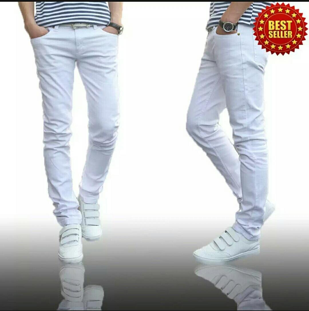 Celana Jeans Skinny Pria Putih