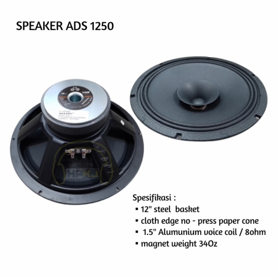 Speaker Komponen 12 Inch Ads 1250 Speaker Komponen Merk Ads 1250