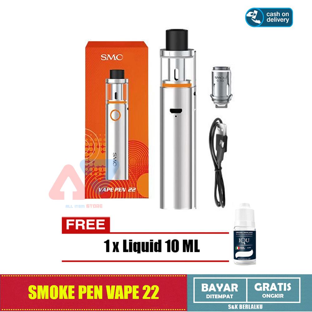 aiS - SMOKE VAPE PEN 22 KIT - PEN 22 SMOKE KIT - Vape Rokok Elektrik + Gratis Liquid