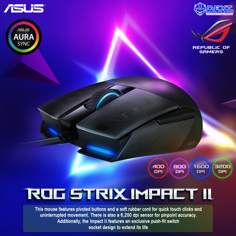 Asus ROG Strix Impact II Gaming Mouse Lazada Indonesia