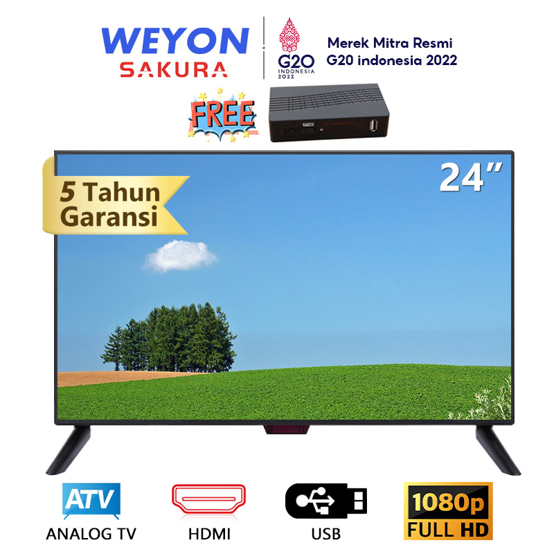 （Gratis STB TV Box Digital）WEYON Sakura Led Digital 22/24/25/27 inch