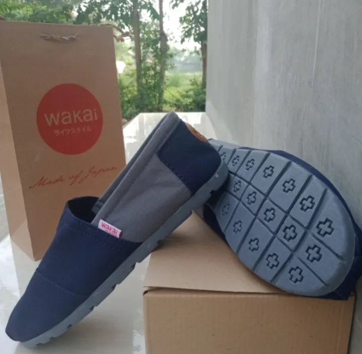 Sepatu Dan Pakaian Pria Sepatu Pria Slip On Loafer Wakai Navy Abu