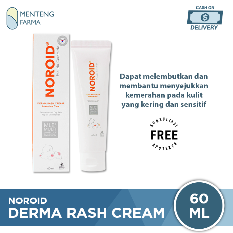 Noroid Derma Rash Cream 60 mL - Pelembab Kulit Bayi Dermatitis Atopik ...