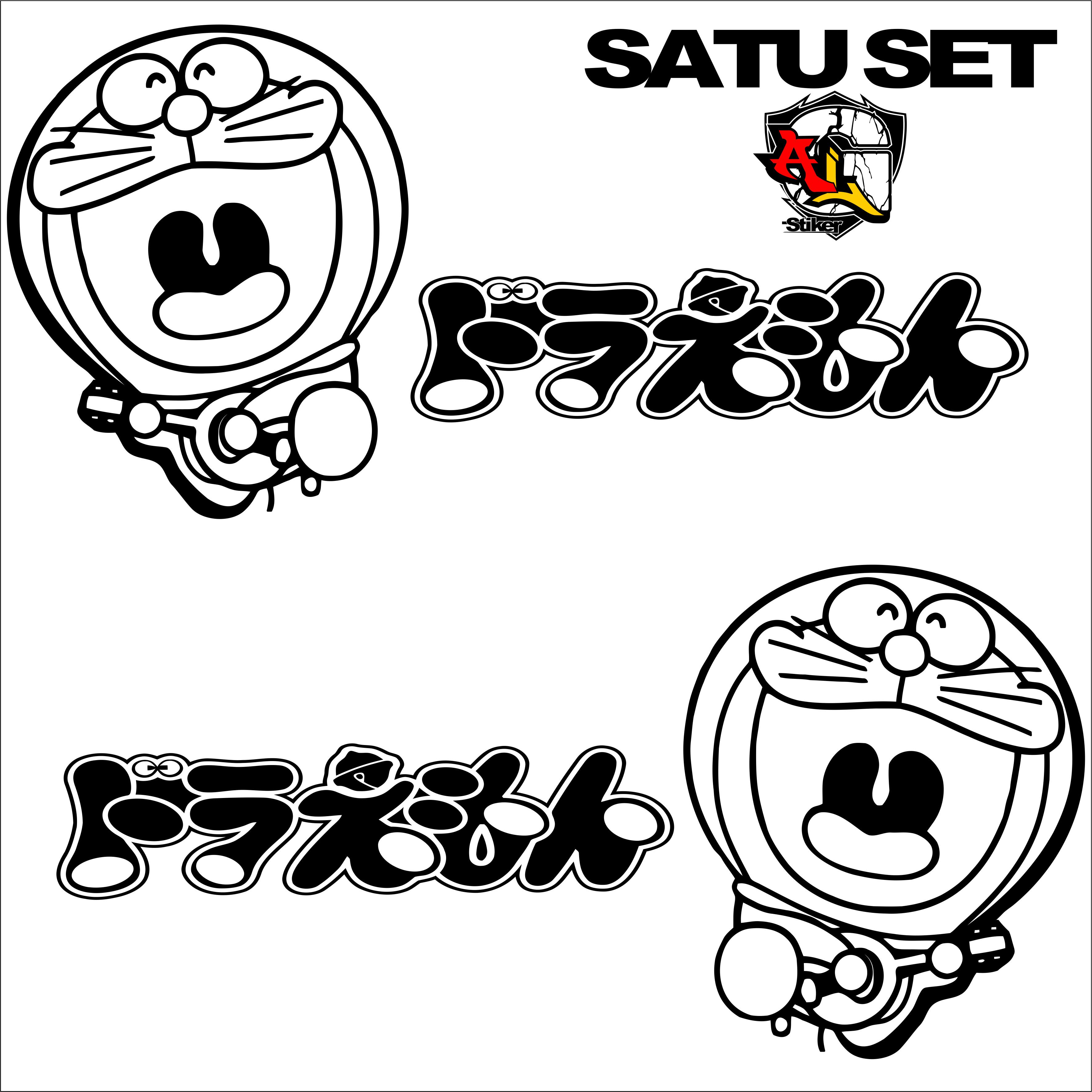 STRIPING CATING KARTUN STIKER CATING STIKER DORAEMON STRIPING CATING 
