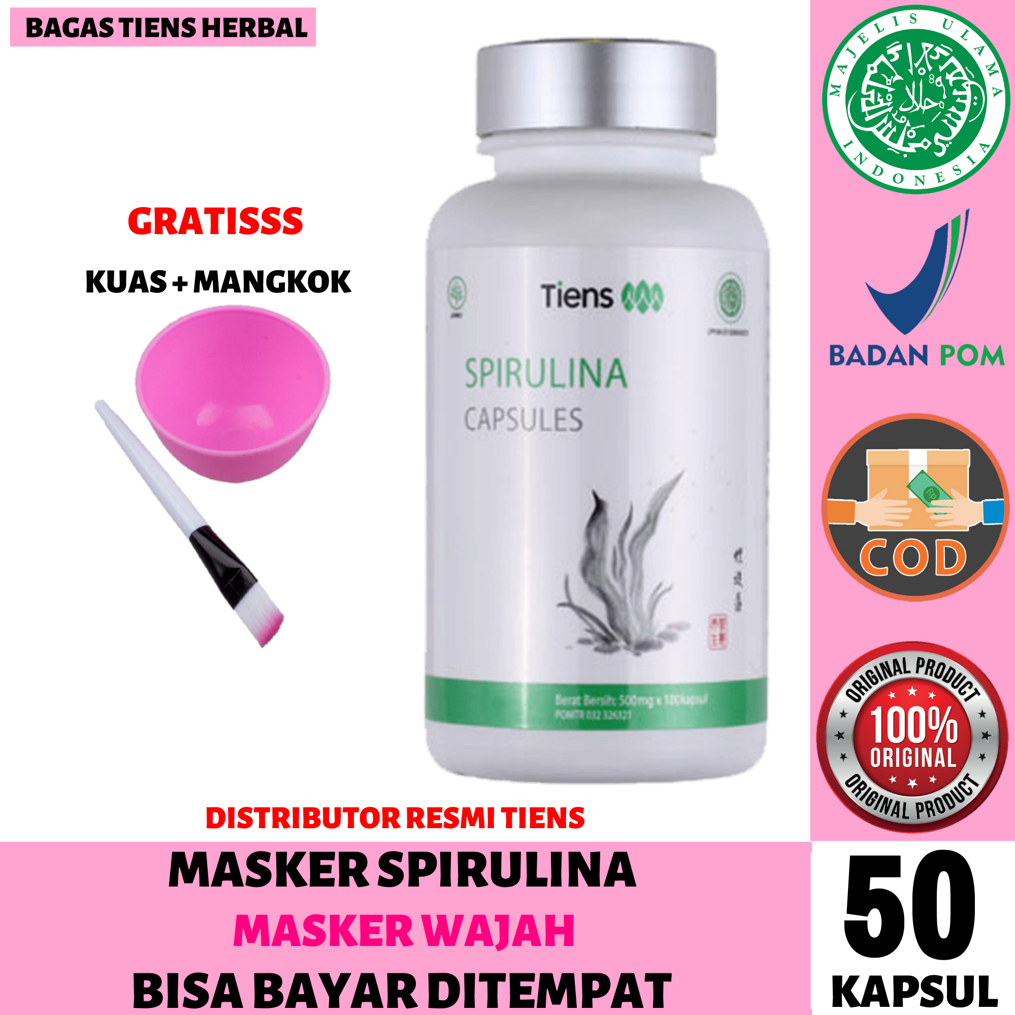 List Harga Masker Spirulina Isi 50 Kapsul Terbaik seIndonesia » Sing Payu