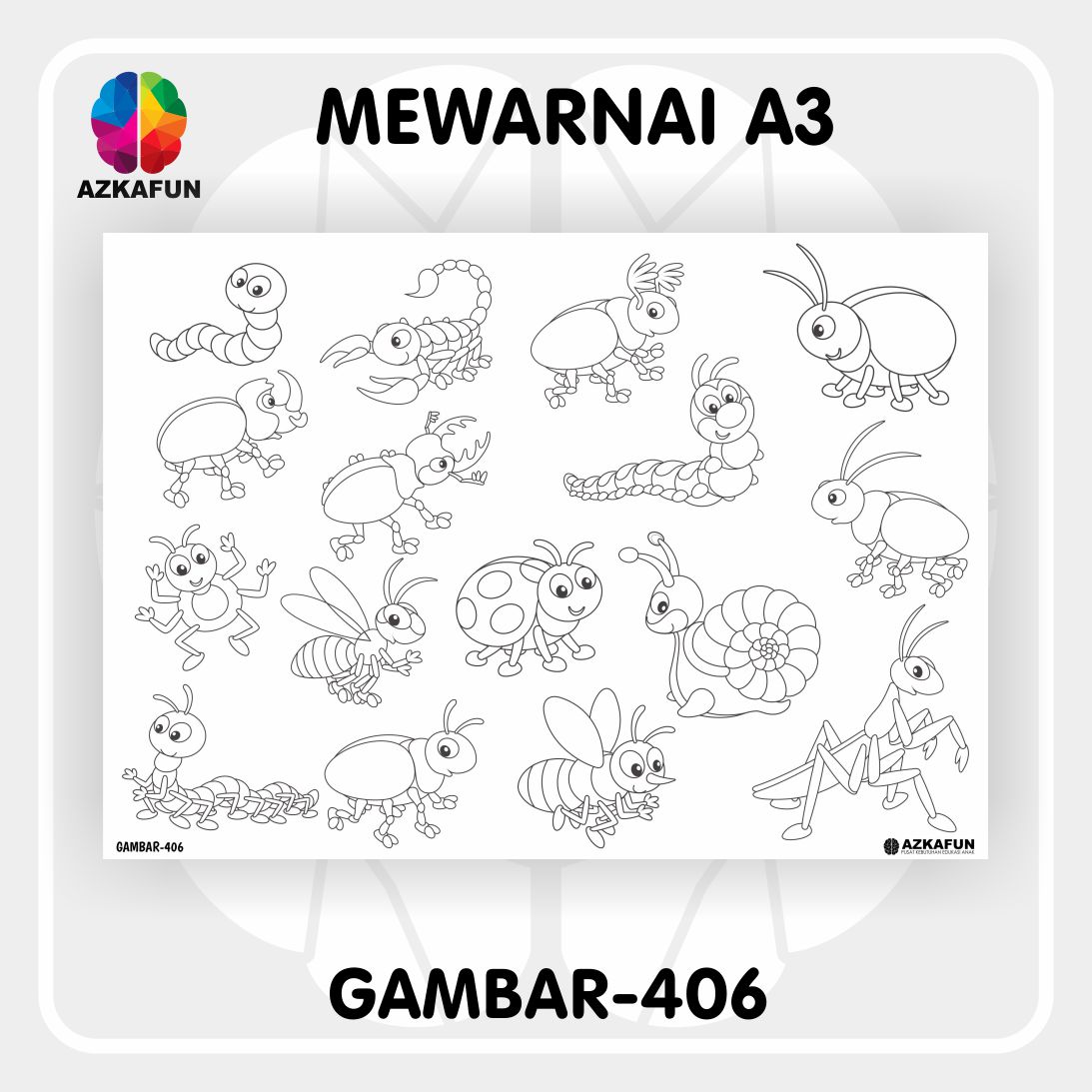 Kertas Mewarnai A3 Serangga Mewarnai Anak Lazada Indonesia