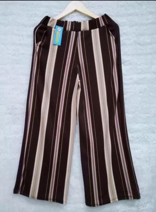 Rok Span Scuba Panjang Motif Garis 