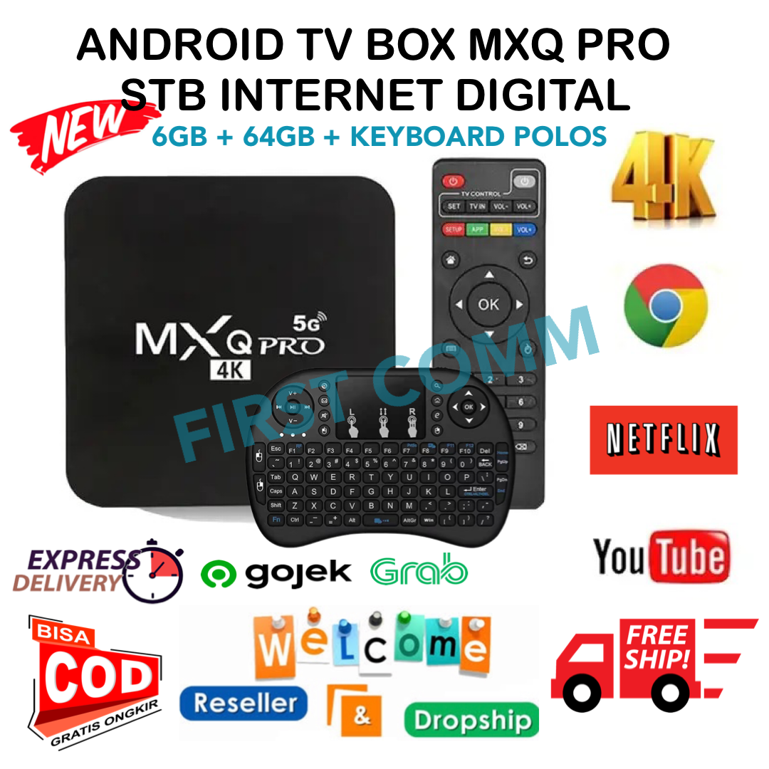 Android Set Top Box MXQ PRO 5G 6G+64G Smart TV BOX + Keyboard Lazada