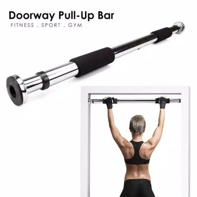 Upper Body Strength Exercise Pullups / Chin ups Tough Ape Doorway Pull Up Bar Heavy Duty Steel 300lbs Max Weight 26-39 Inch Doorway Size Foam Grip Pads Home Gym and Indoor Fitness Equipment