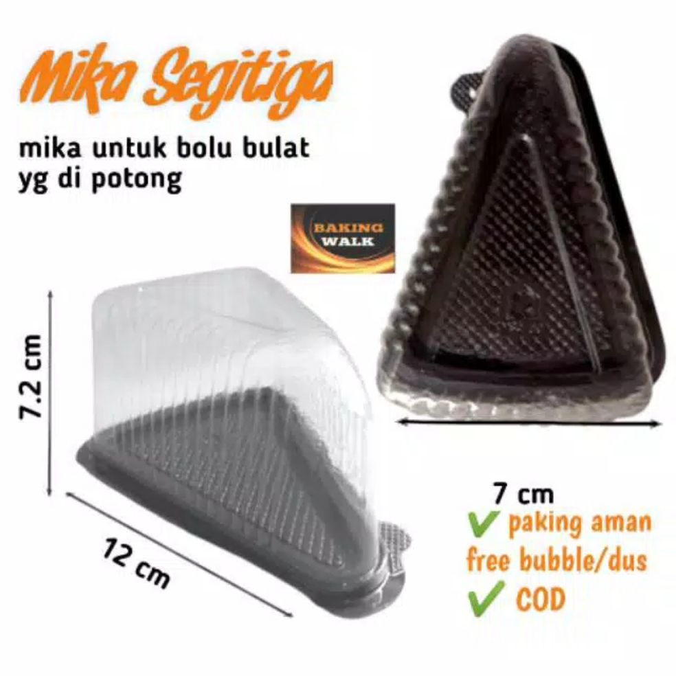 Wadah saji kue mika plastik segitiga mika kue tempat makan wadah