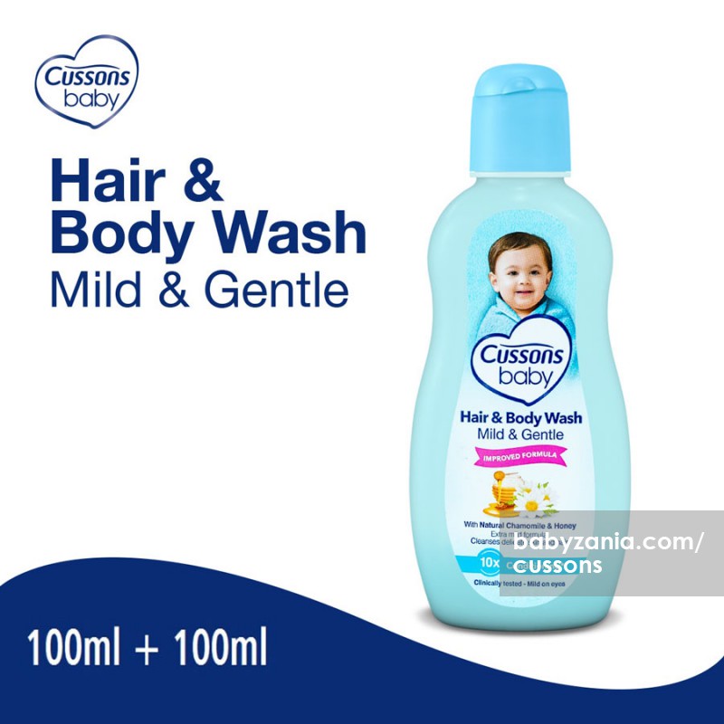 CUSSONS BABY Hair & Body Wash 100+100ml EXTRA 100 total 200ml BOTOL