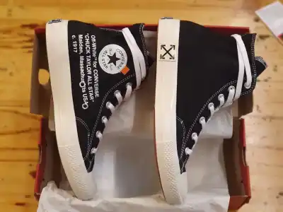 OBRAL SEPATU SNEAKERS PRIA CONVERSEEE 70S HIGH X OFF WHITE GLOSSY IMPORT QUALITY