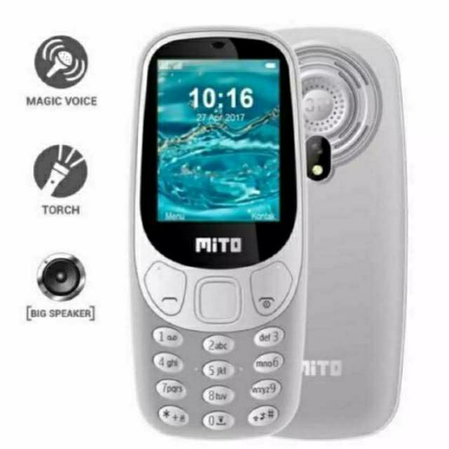 Mito 220 Layar 2 4 Inch Dual Sim Camera Fm Radio Garansi Resmi Lazada Indonesia