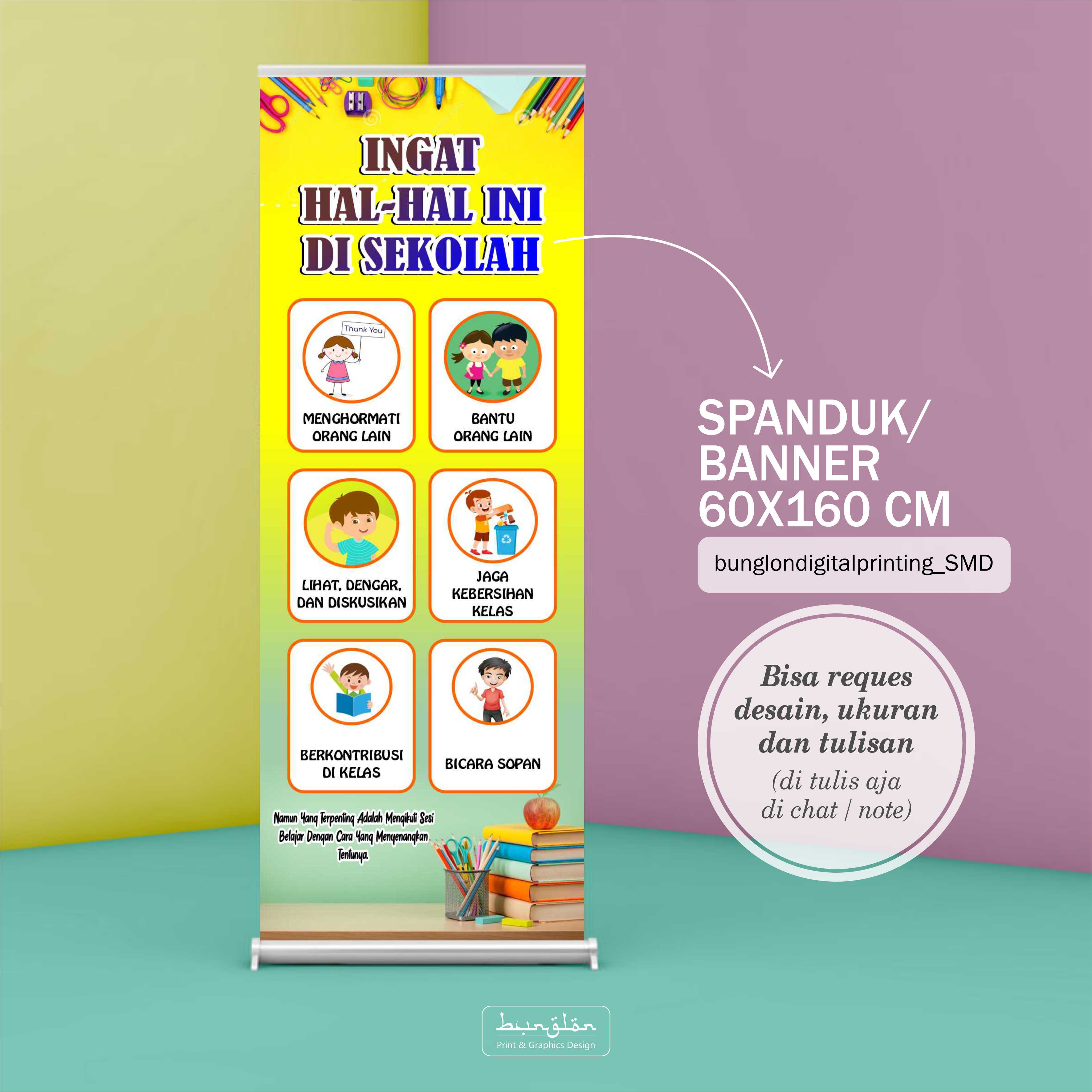 Spanduk, Banner Ingat Hal Hal Ini Di Kelas, Aturan Ruang Kelas, Pedoman ...