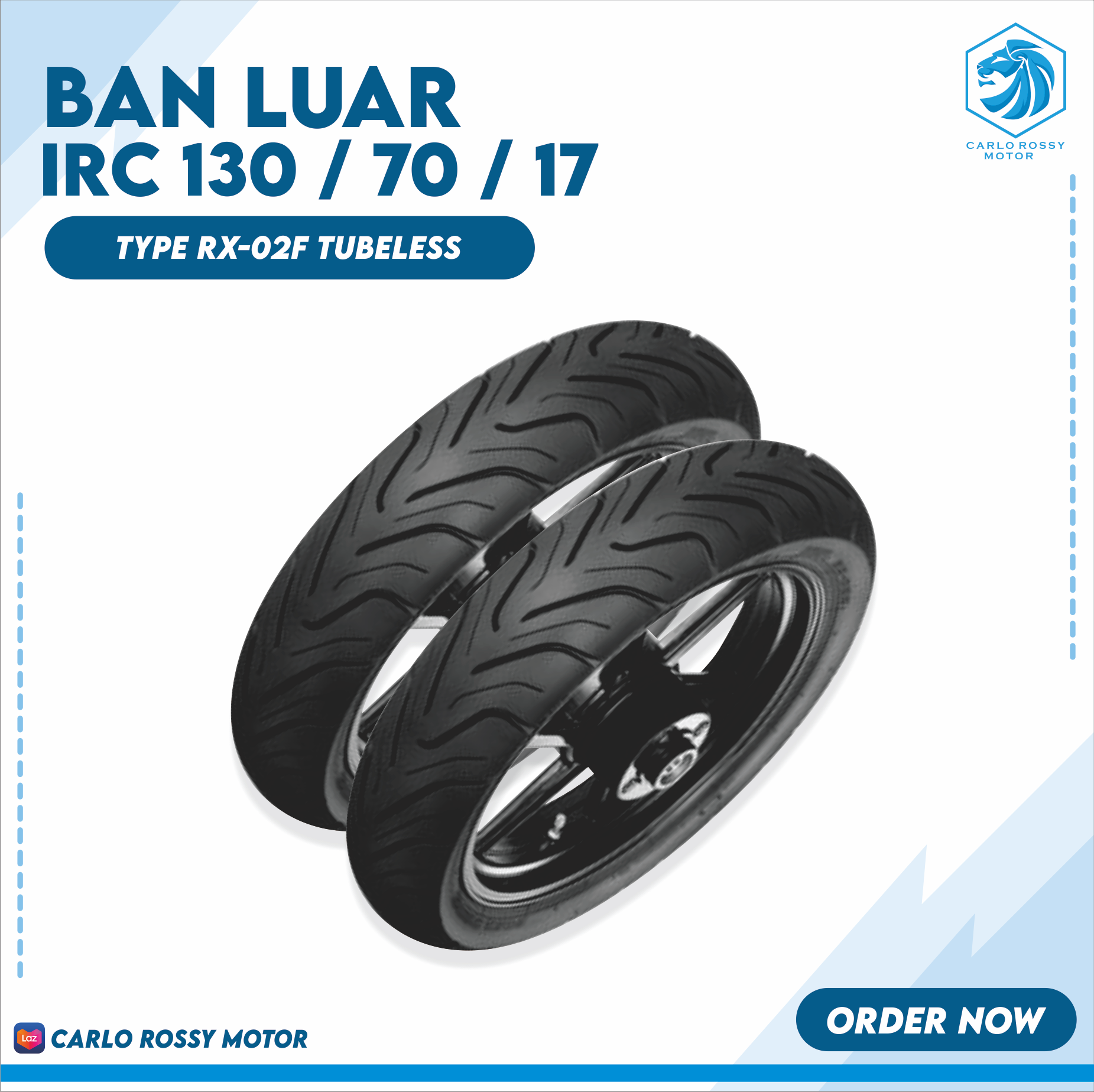 BAN IRC RX 02F 130 70 RING 17 TUBELESS ROAD WINNER R25 R15 NINJA