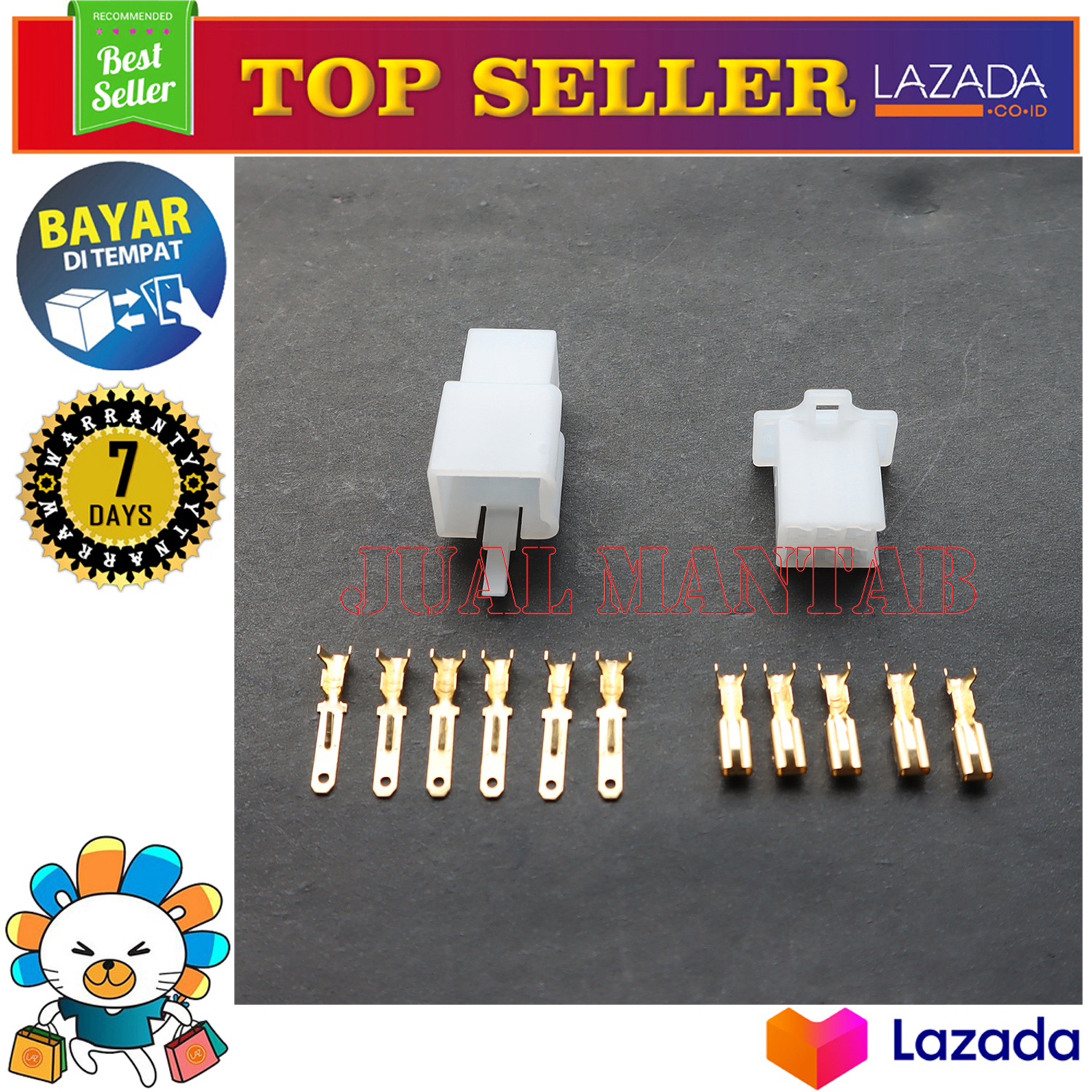 Socket + Skun Motor Mobil 6 PIN Mini Male Female - Soket Sambungan ...