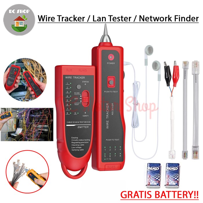 Lan Tester Wire Tracker Kabel Jaringan Network Finder RJ45 RJ11 AR868