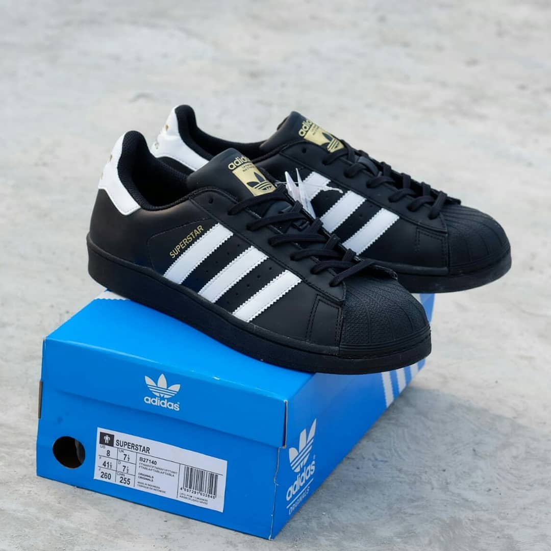 adidas superstar black and white harga