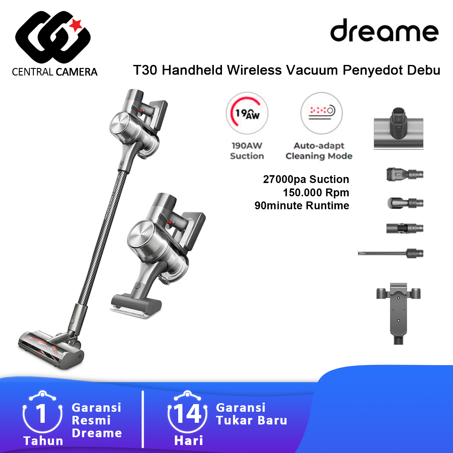 Dreame T30 Cordless Stick Vacuum Cleaner Handheld Penyedot Debu