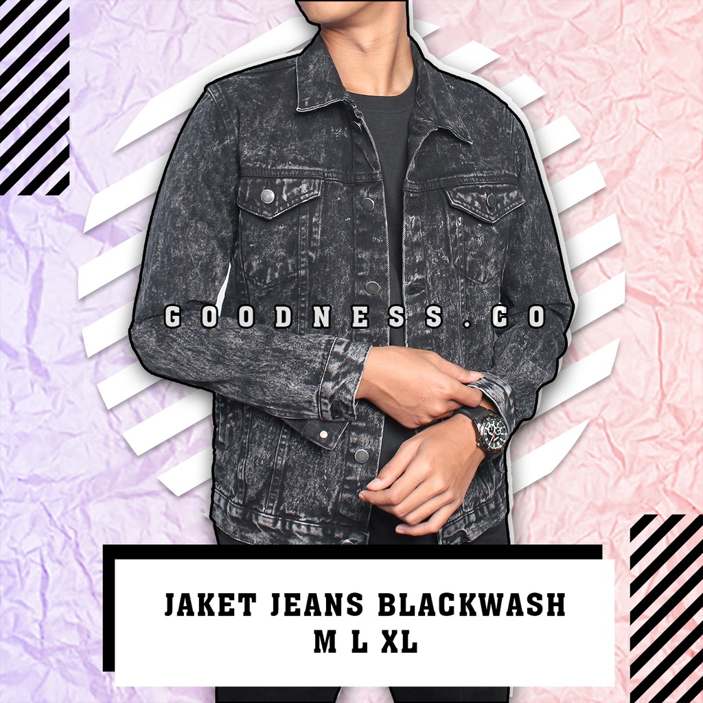 Jaket jeans 2024 black wash