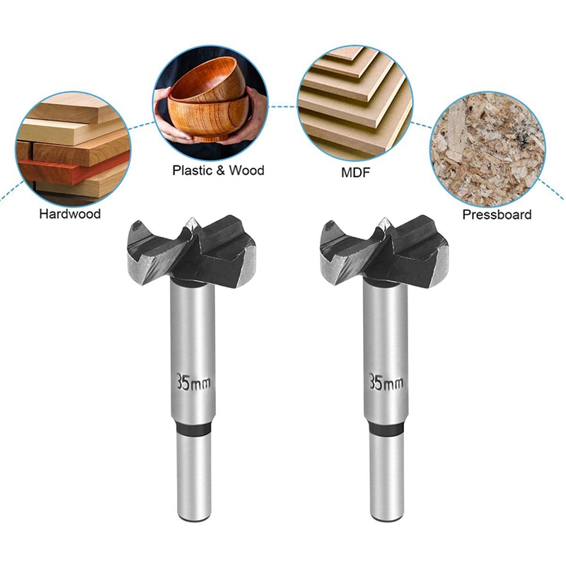 19-Piece Forstner Drill Bit Set – 10-40mm (2/5" To 1-4/7"), Tungsten Steel, For Woodworking, Hinge Drilling & DIY Projects