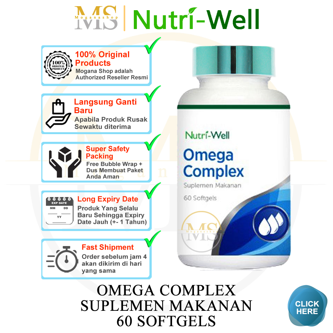 NUTRIWELL NUTRI WELL OMEGA COMPLEX FISH OIL FLAXSEED KESEHATAN JANTUNG ...