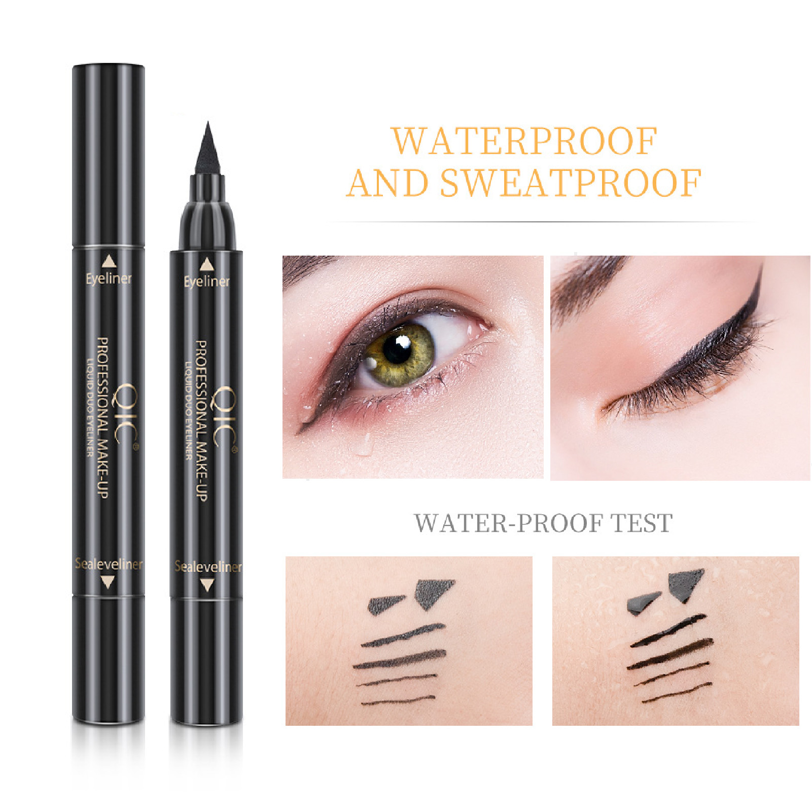 Double Head Eyeliner Stamps Natural Long Lasting Effect Smudge Proof And Waterpoof Eyeliner Makeup 