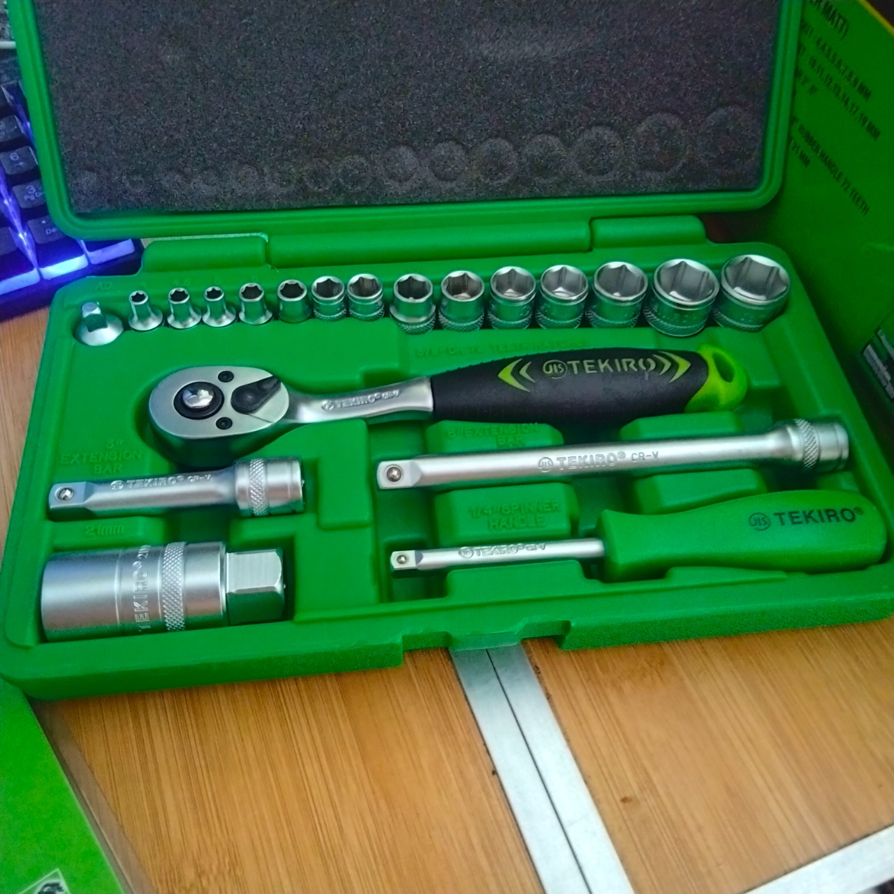 KUNCI SOK SET TEKIRO 21 PCS / SOCKET WRENCH 1/4