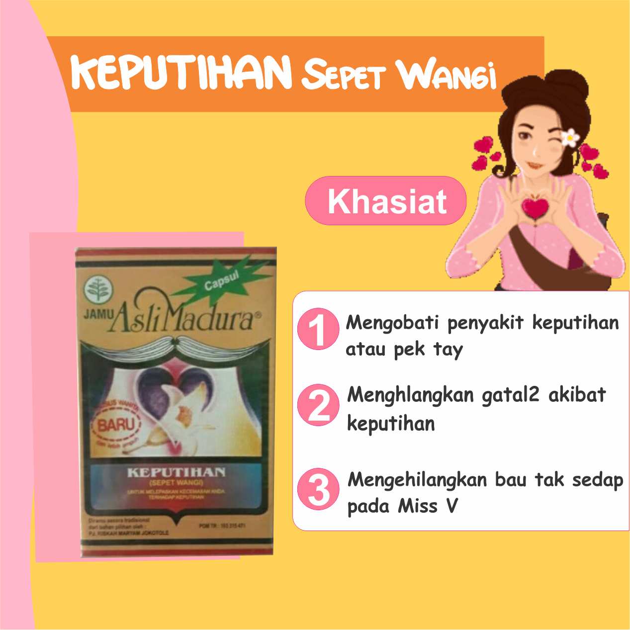 Cod Jamu Herbal Penghilang Keputihan Obat Herbal Menghilangkan Keputihan Bau Tak Sedap Dan Gatal Miss V Ramuan Asli Madura Isi 24 Kapsul Obat Vagina Produk Jokotole Lazada Indonesia