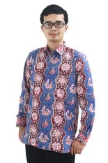 Batik Cap Jambi Model Baju Batik Pria Cap Asli Jambi Berkualistas - Zallatra - Biru