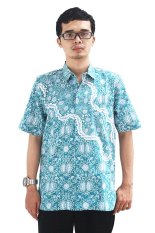 Batik Cap Jambi Model Baju Batik Pria Cap Asli Jambi Berkualistas - Zallatra - Biru