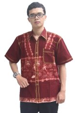 Batik Cap Jambi Model Baju Batik Pria Cap Asli Jambi Berkualistas - Zallatra - Merah