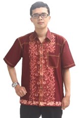 Batik Cap Jambi Model Baju Batik Pria Cap Asli Jambi Berkualistas - Zallatra - Merah