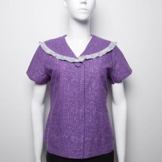 Batik Kencana Pajajaran Blouse Emboss Kombinasi - Ungu