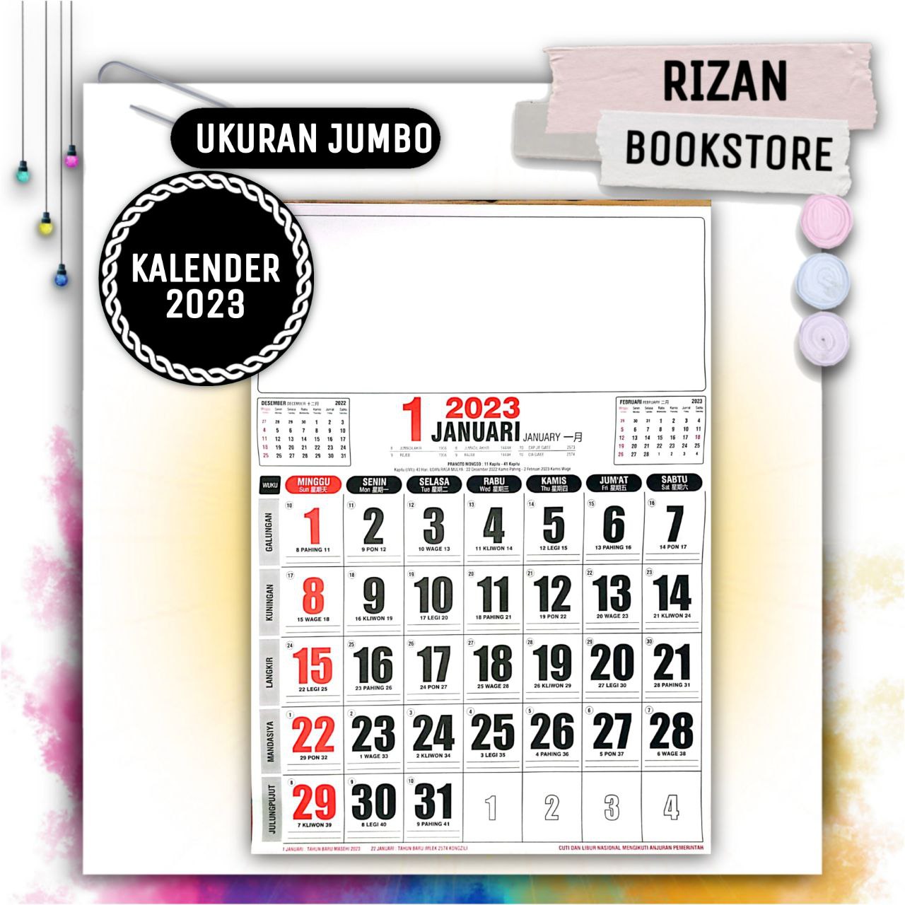 Kalender 2023 Ukuran Jumbo Lazada Indonesia